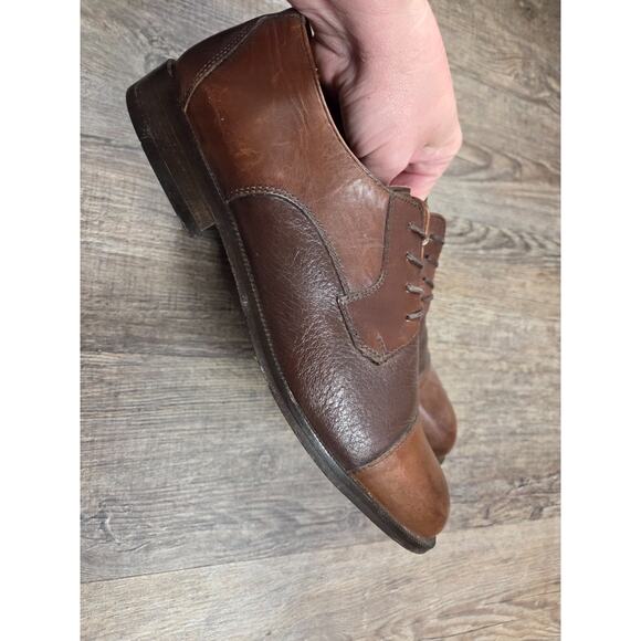 Bostonian Men's Brown Leather Cap Toe Oxfords Shoes #27849 Size 10H - Picture 6 of 9